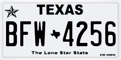 TX license plate BFW4256