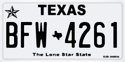 TX license plate BFW4261