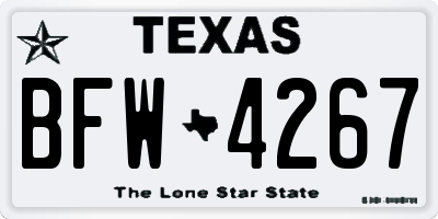 TX license plate BFW4267