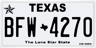 TX license plate BFW4270
