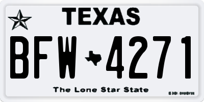 TX license plate BFW4271