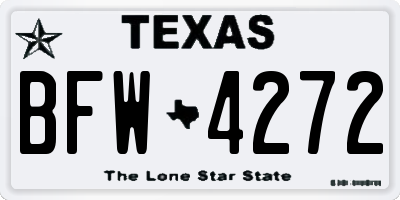 TX license plate BFW4272