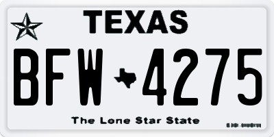 TX license plate BFW4275
