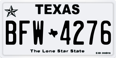 TX license plate BFW4276