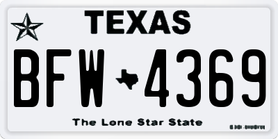 TX license plate BFW4369