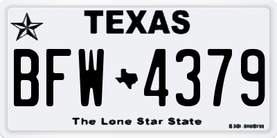 TX license plate BFW4379