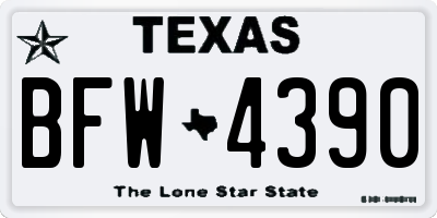 TX license plate BFW4390