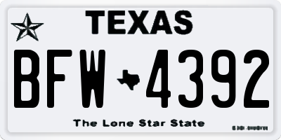 TX license plate BFW4392
