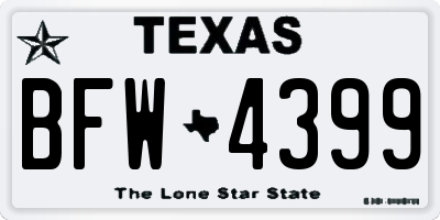 TX license plate BFW4399