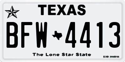 TX license plate BFW4413