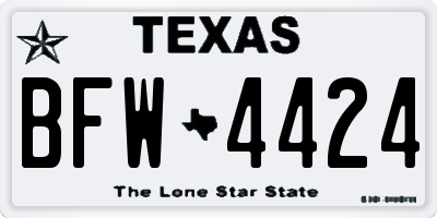 TX license plate BFW4424