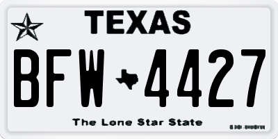 TX license plate BFW4427