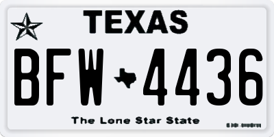 TX license plate BFW4436