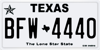 TX license plate BFW4440
