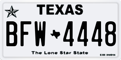TX license plate BFW4448