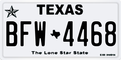 TX license plate BFW4468