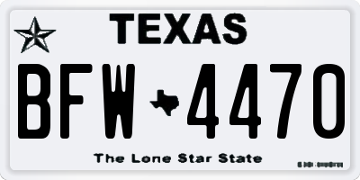 TX license plate BFW4470