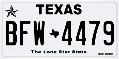 TX license plate BFW4479