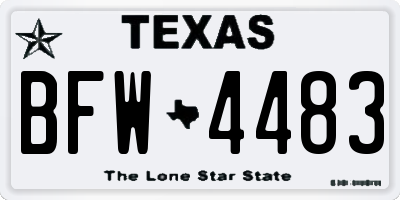 TX license plate BFW4483