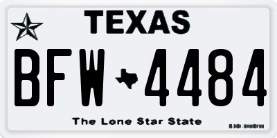 TX license plate BFW4484