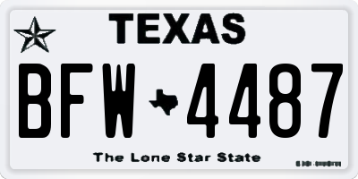 TX license plate BFW4487