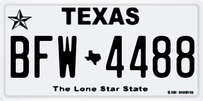 TX license plate BFW4488