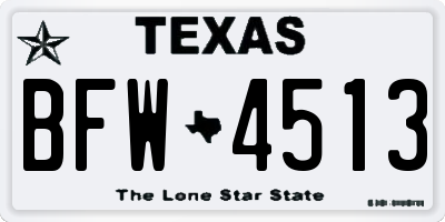 TX license plate BFW4513