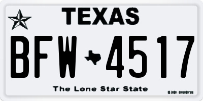 TX license plate BFW4517