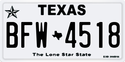 TX license plate BFW4518