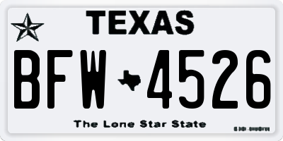 TX license plate BFW4526