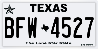 TX license plate BFW4527
