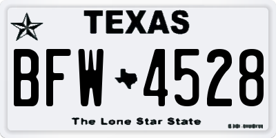 TX license plate BFW4528