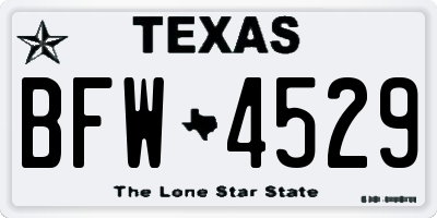 TX license plate BFW4529