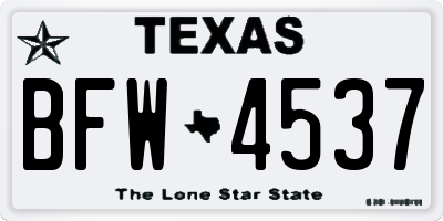 TX license plate BFW4537