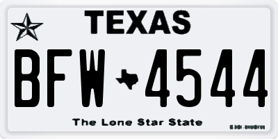 TX license plate BFW4544