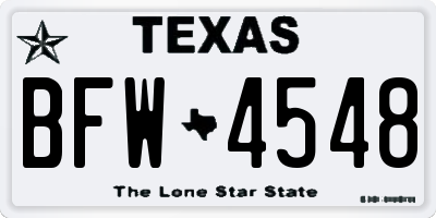 TX license plate BFW4548
