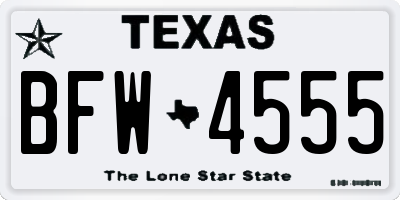TX license plate BFW4555