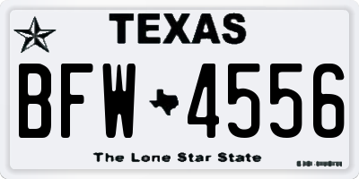 TX license plate BFW4556