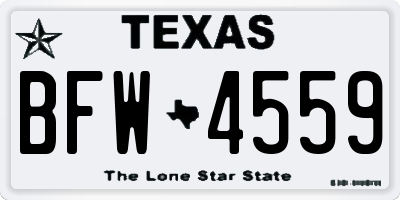 TX license plate BFW4559