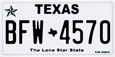 TX license plate BFW4570