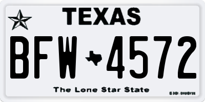 TX license plate BFW4572