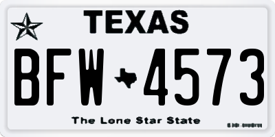 TX license plate BFW4573