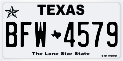 TX license plate BFW4579