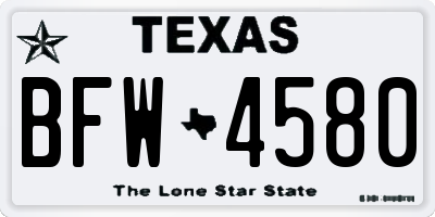 TX license plate BFW4580