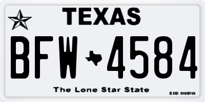 TX license plate BFW4584