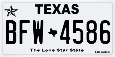 TX license plate BFW4586