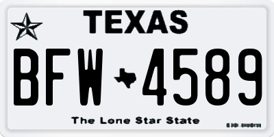 TX license plate BFW4589