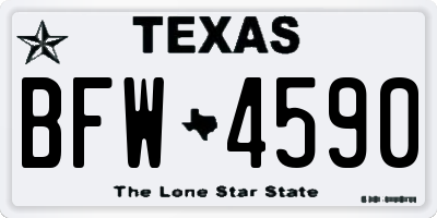 TX license plate BFW4590