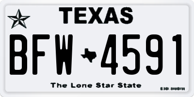 TX license plate BFW4591