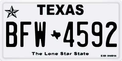 TX license plate BFW4592